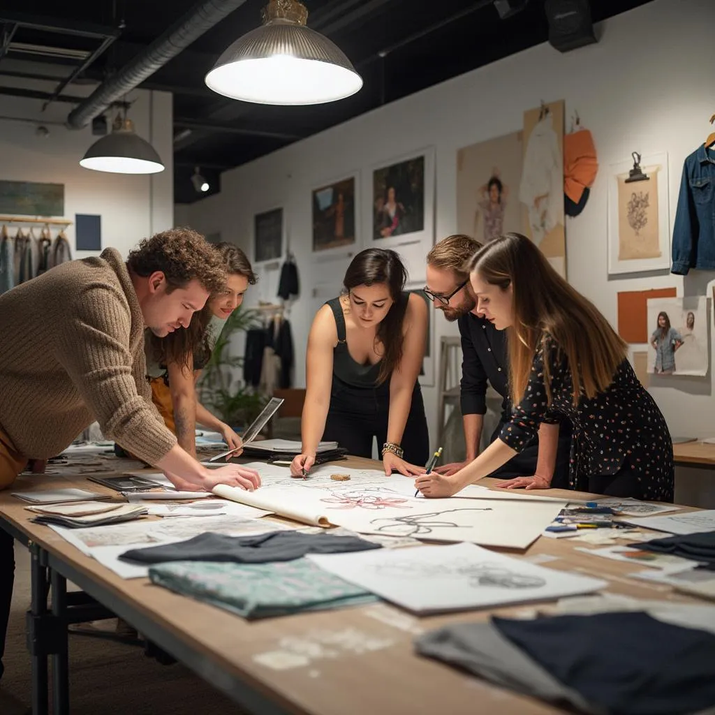 Equipo de quaestorshipsnoa trabajando en una nueva colección